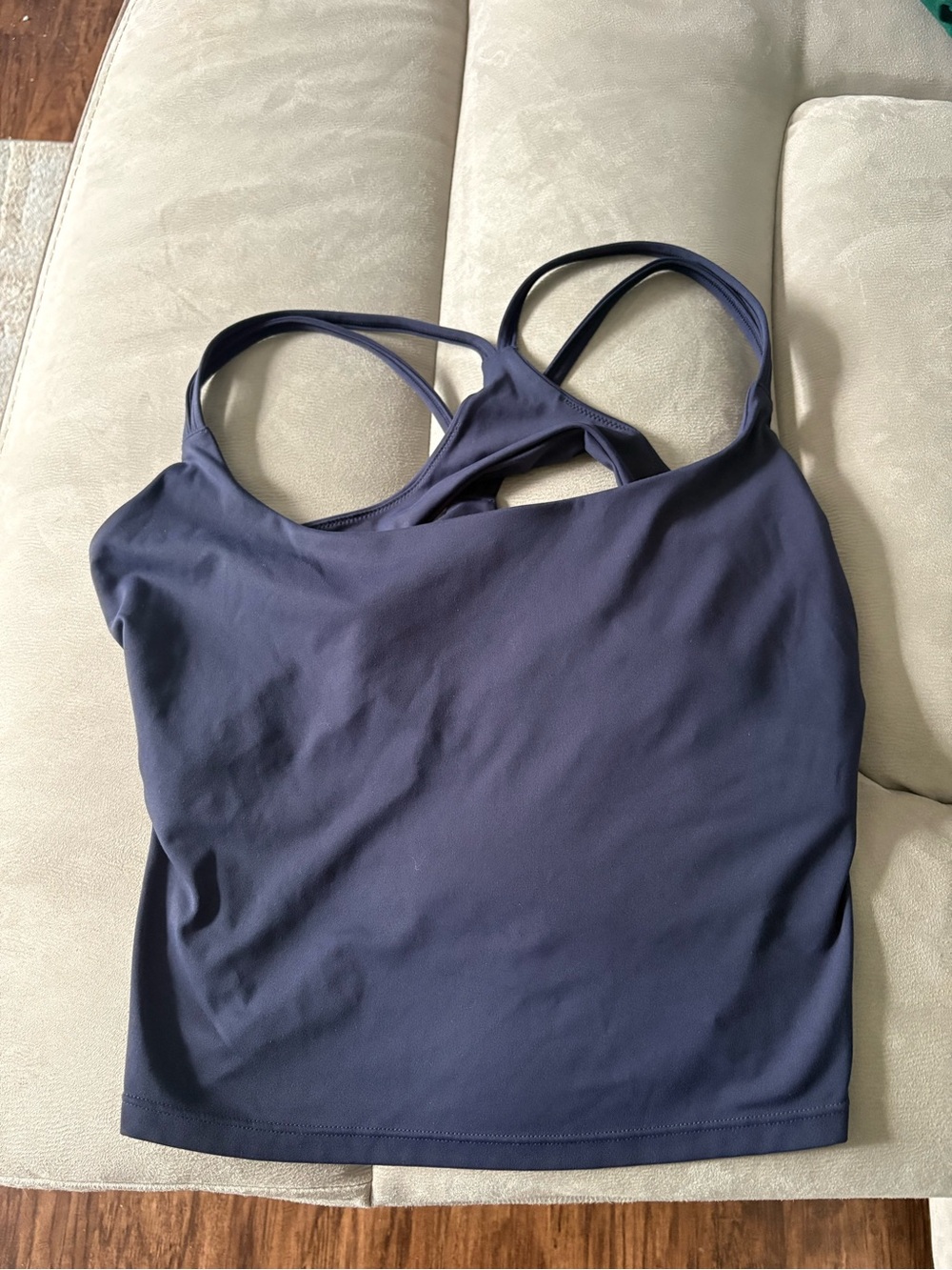 Fabletics Navy Blue Strappy Athletic Tank